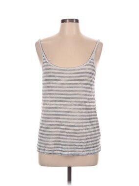 All Saints Striped Gray & White Linen Tank Top, nwt